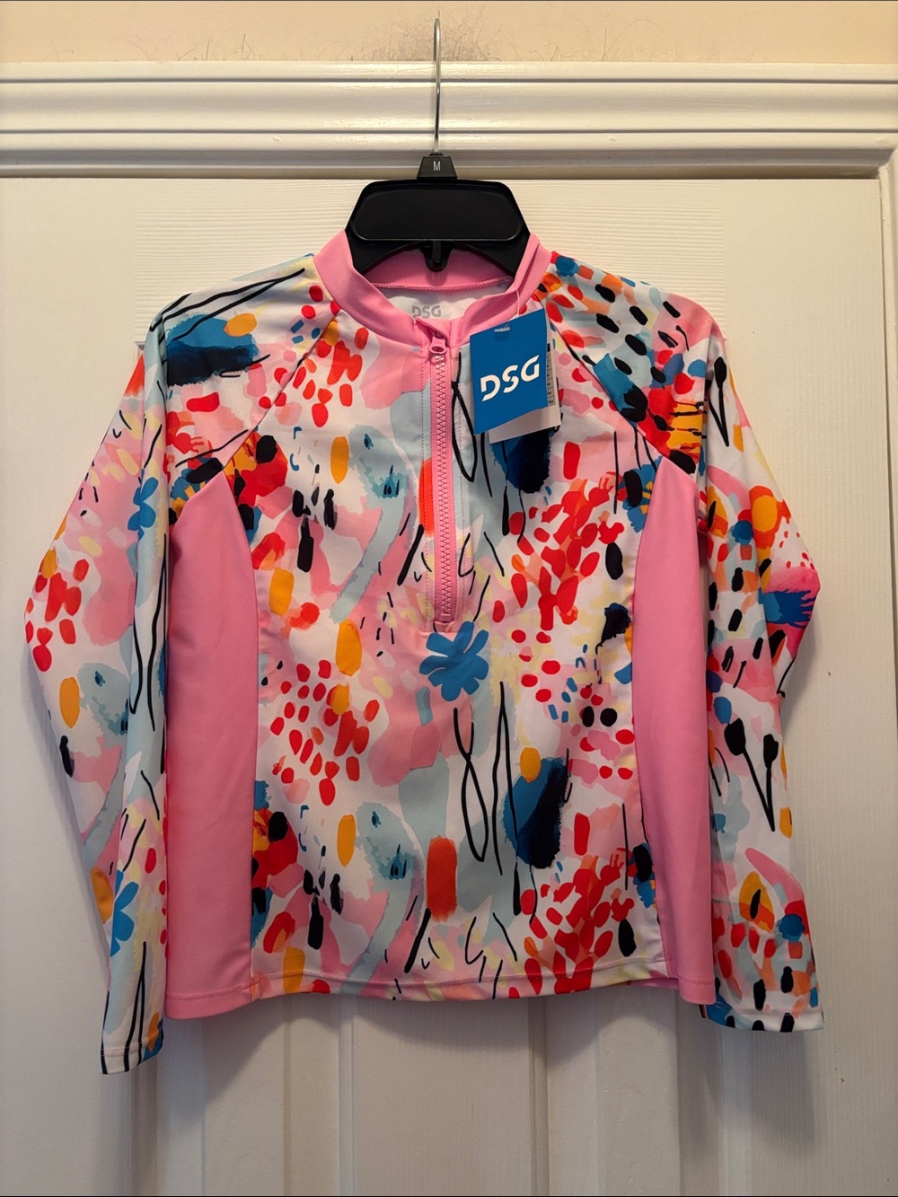 DSG Girls' Multicolor Floral-Print Pink Long-Sleeve Rashguard